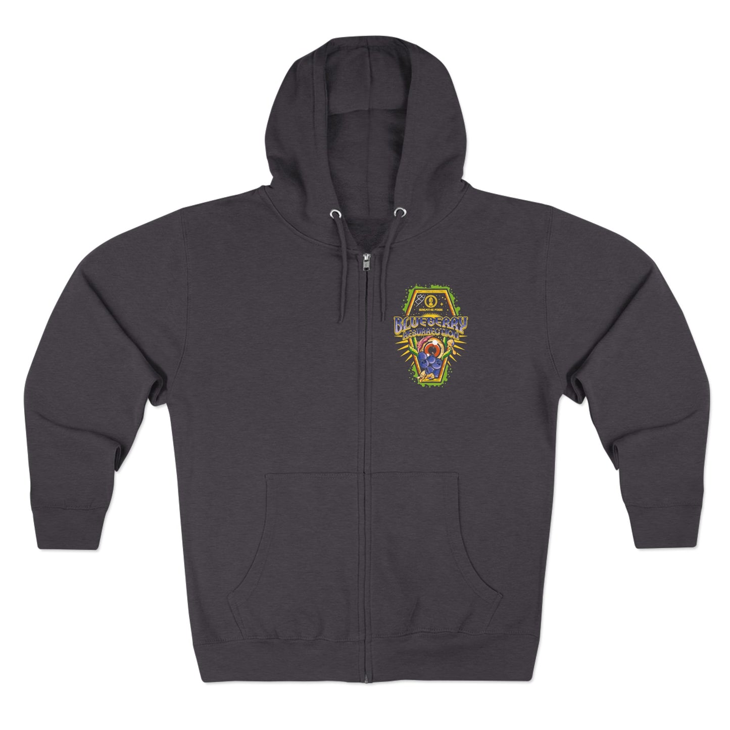 BLUEBERRY REZ ZIP HOODIE Colorful Graphic Unisex Zip Hoodie for Fun and Relaxation | Casual Wear, Birthday Gift, Streetwear, Cozy Apparel, Unique Style