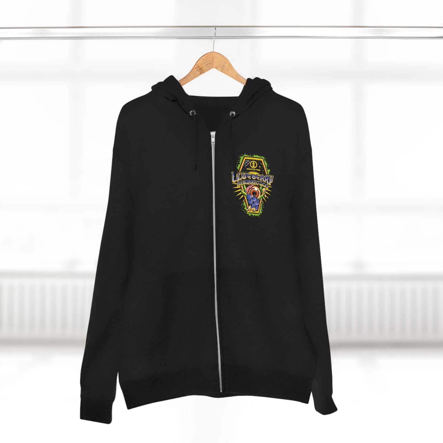 BLUEBERRY REZ ZIP HOODIE Colorful Graphic Unisex Zip Hoodie for Fun and Relaxation | Casual Wear, Birthday Gift, Streetwear, Cozy Apparel, Unique Style