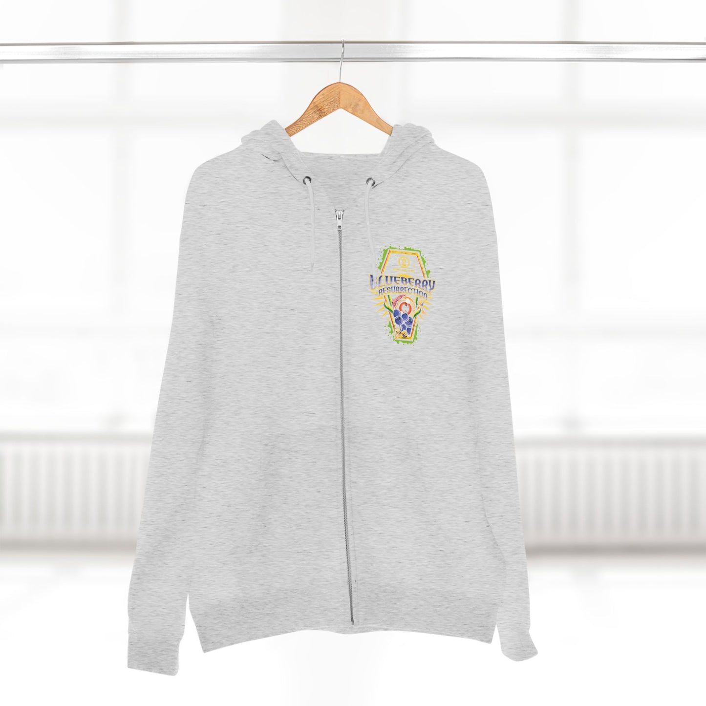 BLUEBERRY REZ ZIP HOODIE Colorful Graphic Unisex Zip Hoodie for Fun and Relaxation | Casual Wear, Birthday Gift, Streetwear, Cozy Apparel, Unique Style