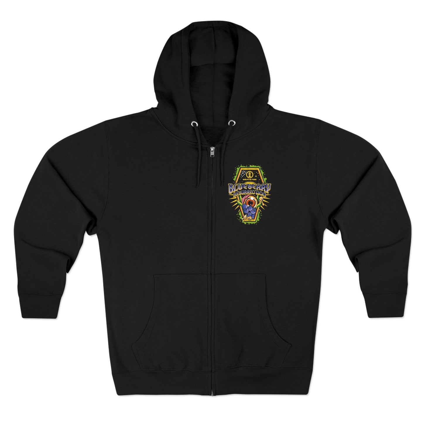 BLUEBERRY REZ ZIP HOODIE Colorful Graphic Unisex Zip Hoodie for Fun and Relaxation | Casual Wear, Birthday Gift, Streetwear, Cozy Apparel, Unique Style