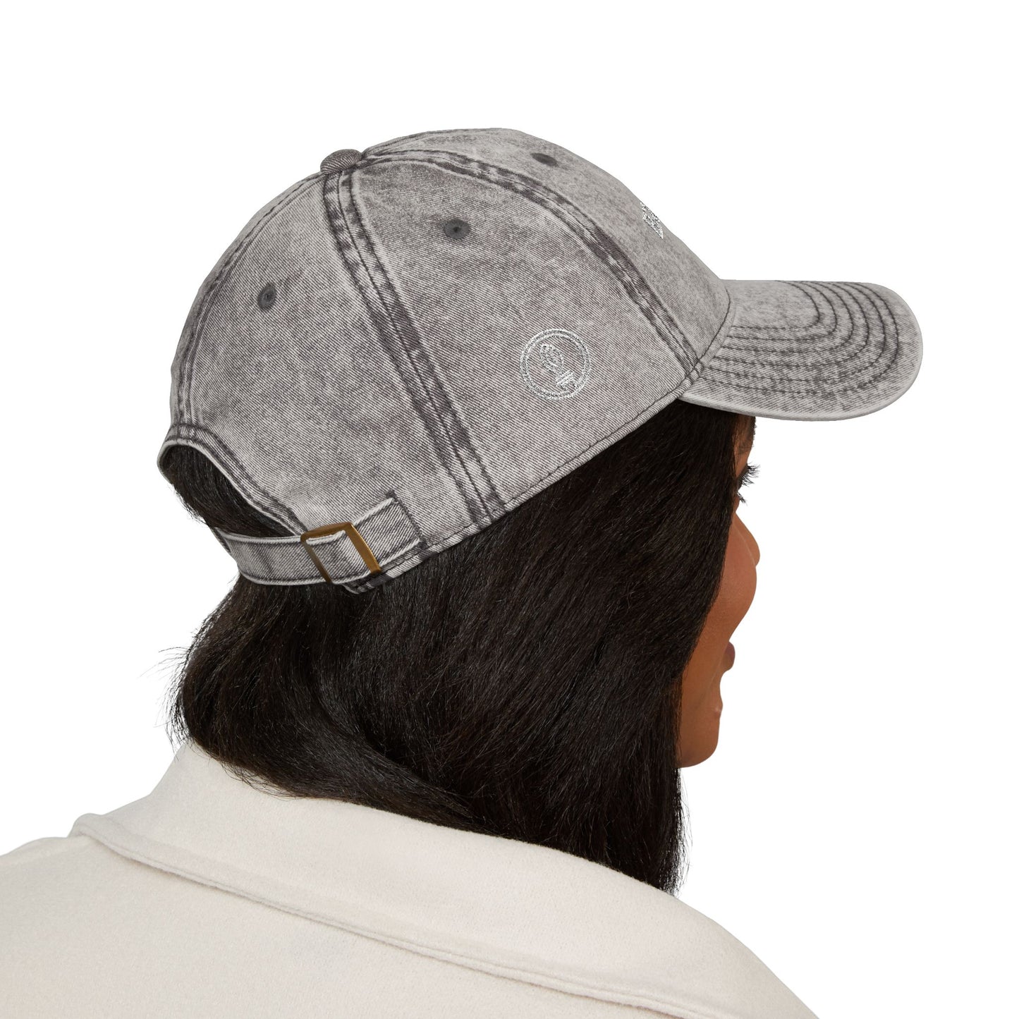 Vintage Embroidered Cap - "BREATHE FREE" Distressed Dad Hat