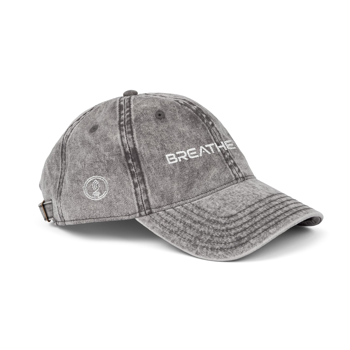 Vintage Embroidered Cap - "BREATHE FREE" Distressed Dad Hat