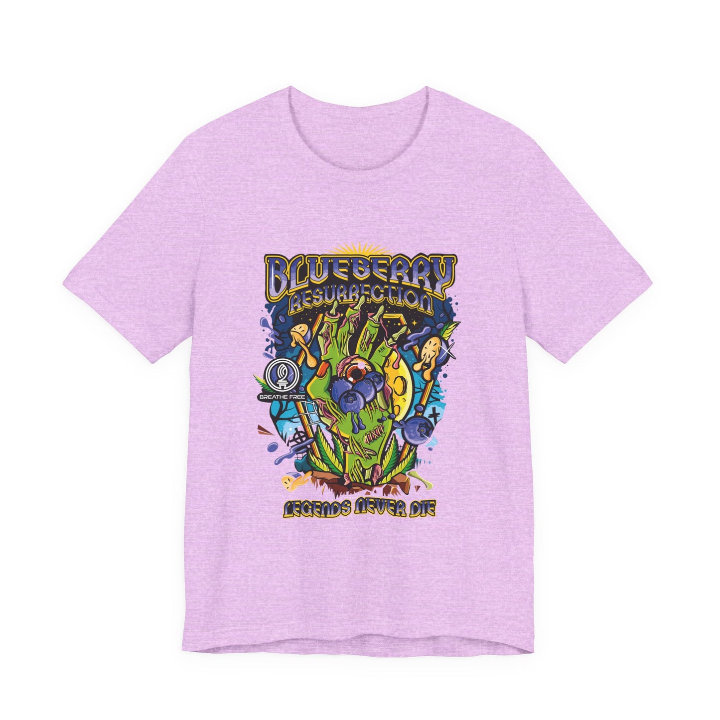Blueberry Resurrection Short Sleeve Tee, T-Shirt, Gift for Friends, Festival Apparel, Casual Wear, Unique Graphic Design
