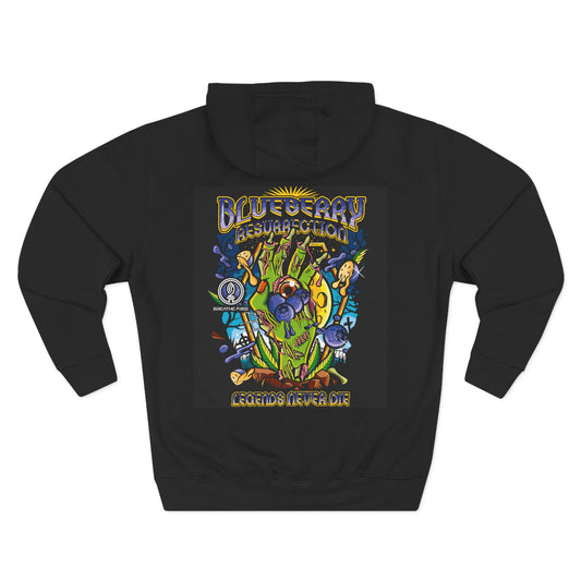 BLUEBERRY RESURRECTION Cool Graphic Hoodie, Breathe Free Fleece Pullover, Artistic Streetwear, Unisex Casual Sweatshirt, Gift for Music Lovers, Cozy Layering Piece