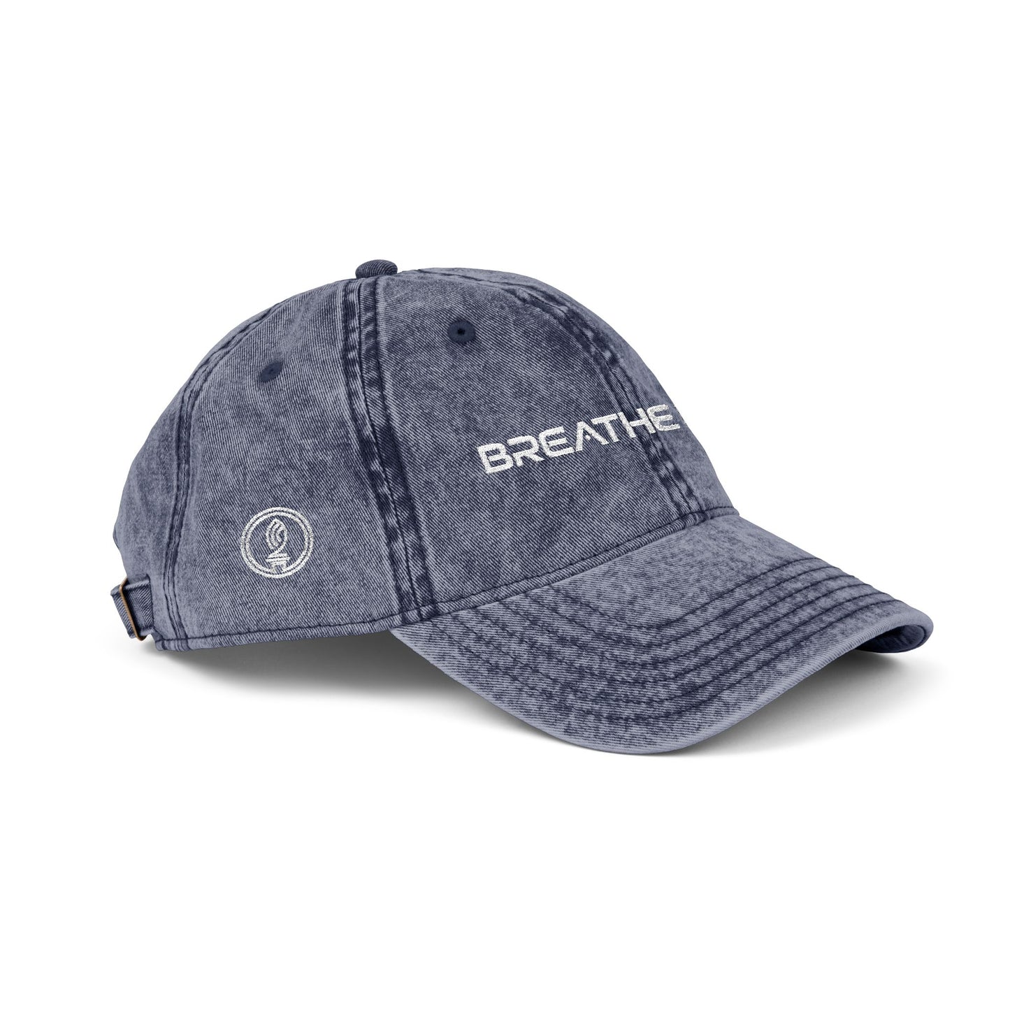 Vintage Embroidered Cap - "BREATHE FREE" Distressed Dad Hat