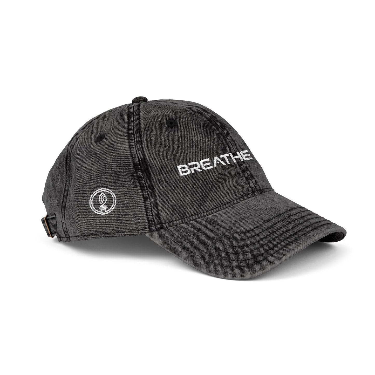 Vintage Embroidered Cap - "BREATHE FREE" Distressed Dad Hat