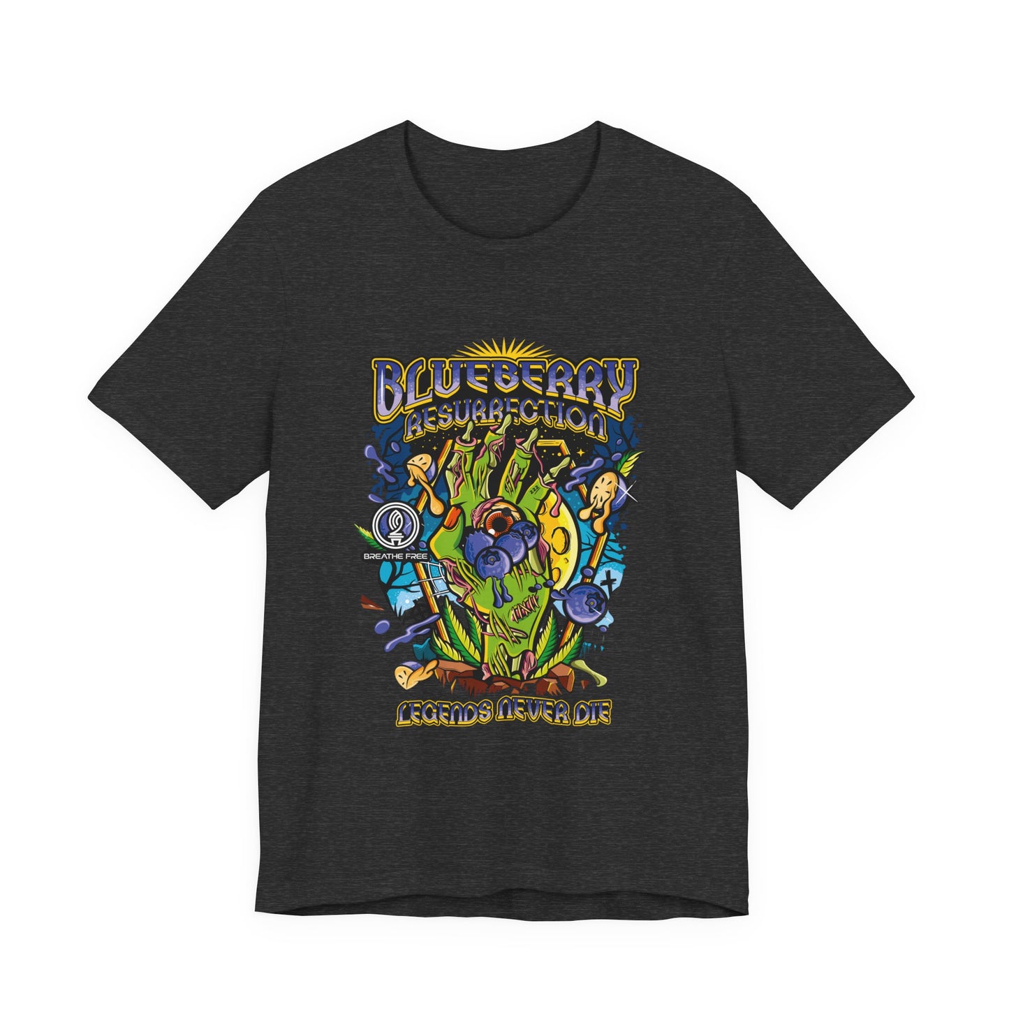 Blueberry Resurrection Short Sleeve Tee, T-Shirt, Gift for Friends, Festival Apparel, Casual Wear, Unique Graphic Design