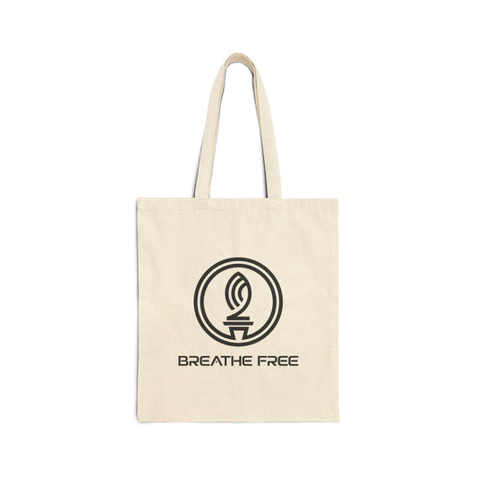 Breathe Free Cotton Canvas Tote Bag, Eco-Friendly Shopper, Reusable Grocery Bag, Gift for Friends, Beach Tote, Minimalist Style