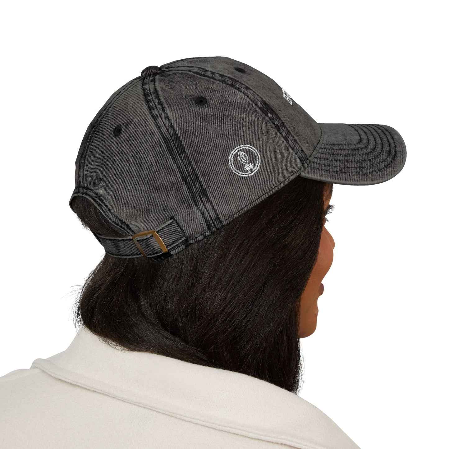 Vintage Embroidered Cap - "BREATHE FREE" Distressed Dad Hat