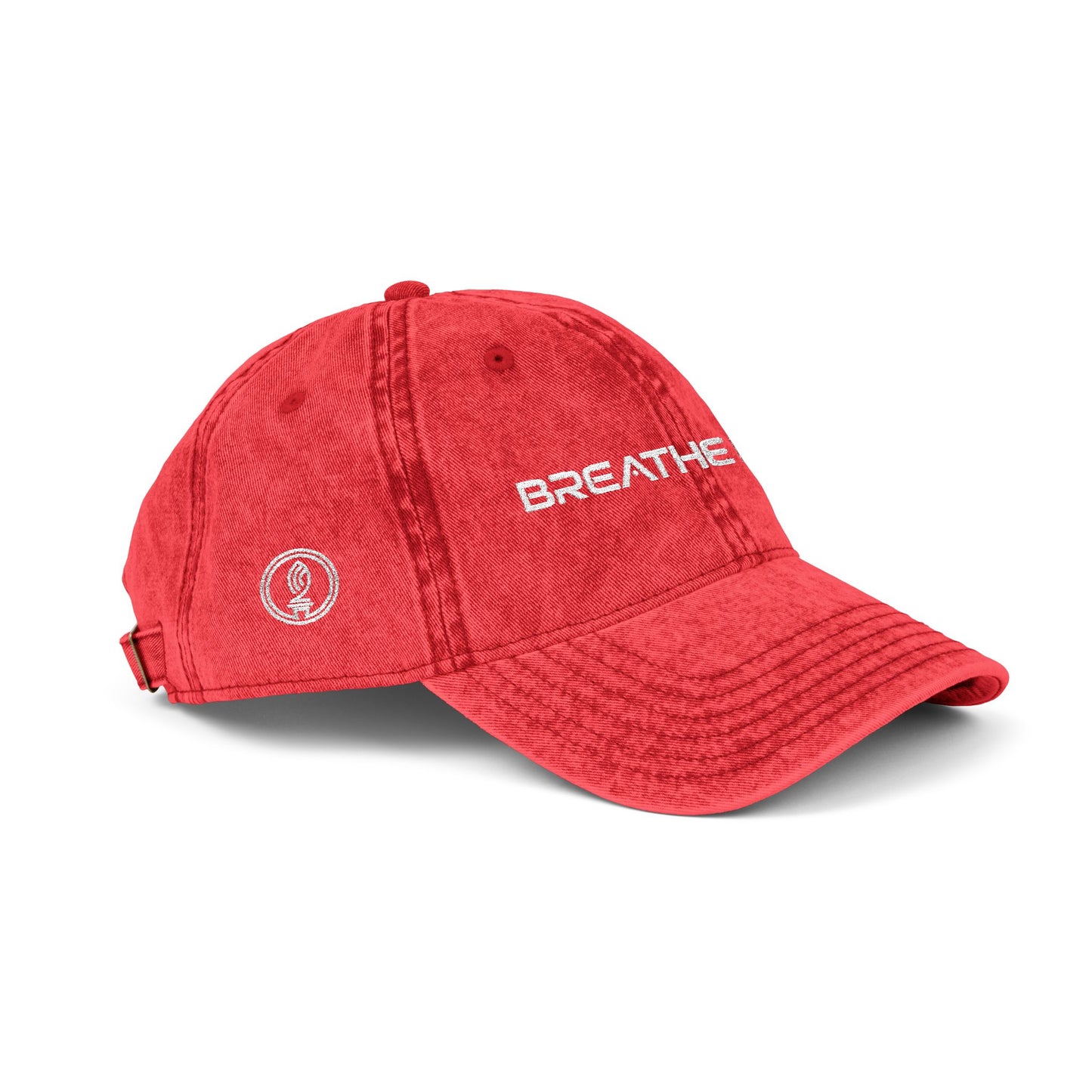 Vintage Embroidered Cap - "BREATHE FREE" Distressed Dad Hat