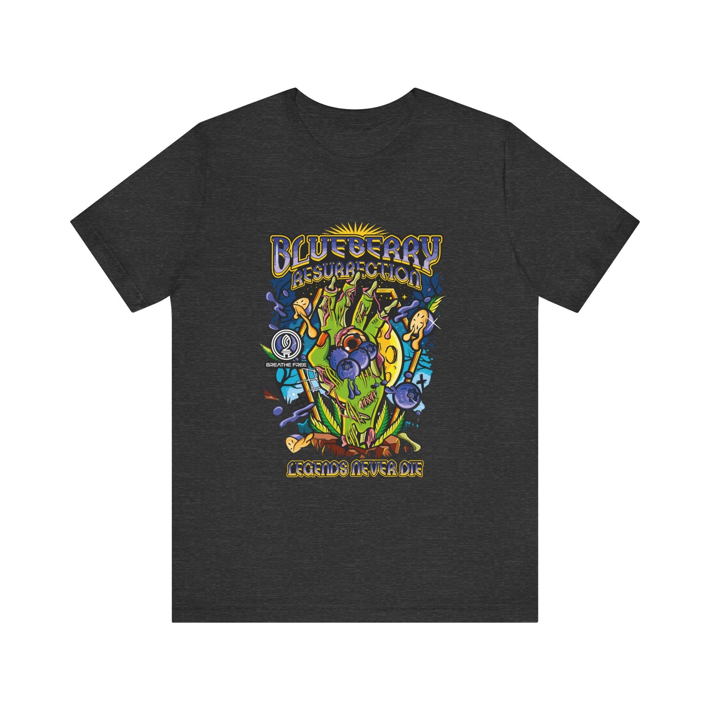 Blueberry Resurrection Short Sleeve Tee, T-Shirt, Gift for Friends, Festival Apparel, Casual Wear, Unique Graphic Design