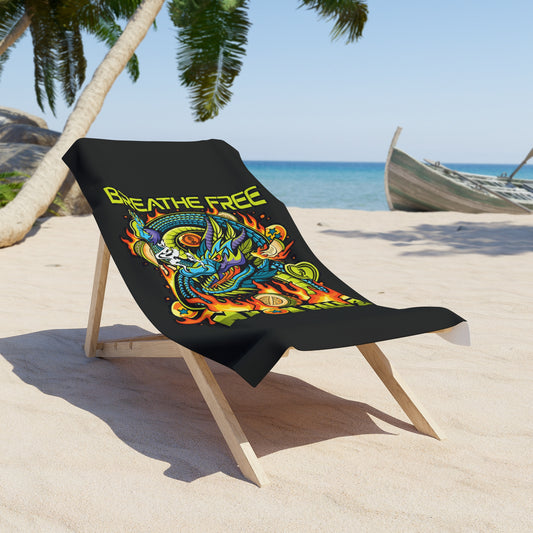 Breathe Free- Melonball-Z- Vibrant Beach Towel - Colorful Towel for Summer, Poolside, Adventure, Gifts, Beach Days