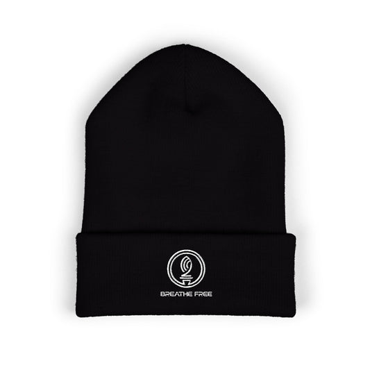 Embroidered Classic Cuffed BREATHE FREE Beanie
