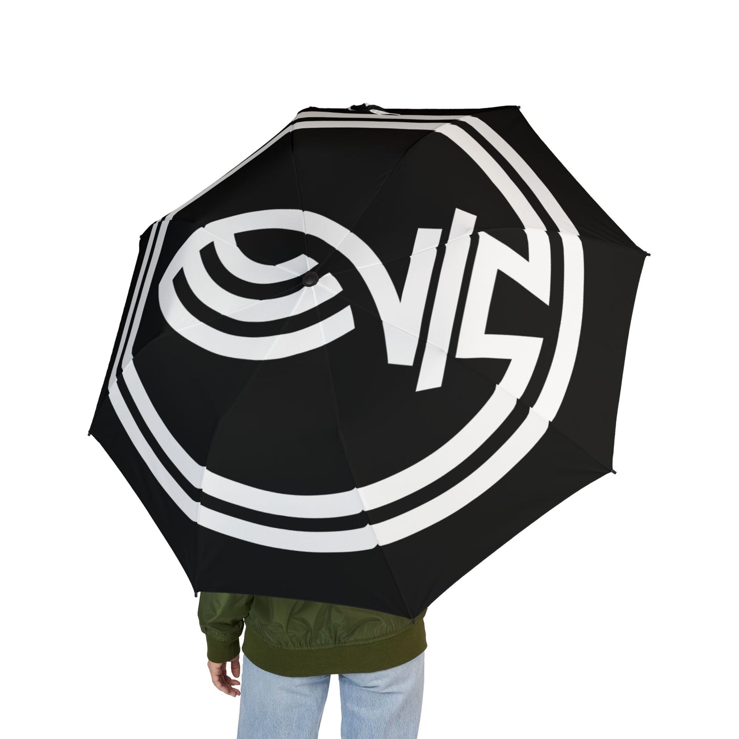 Stylish Semi-Automatic Foldable Umbrella for Rainy Days, Compact Travel Umbrella, Chic Gift for Him/Her, Black and White Design, [...]