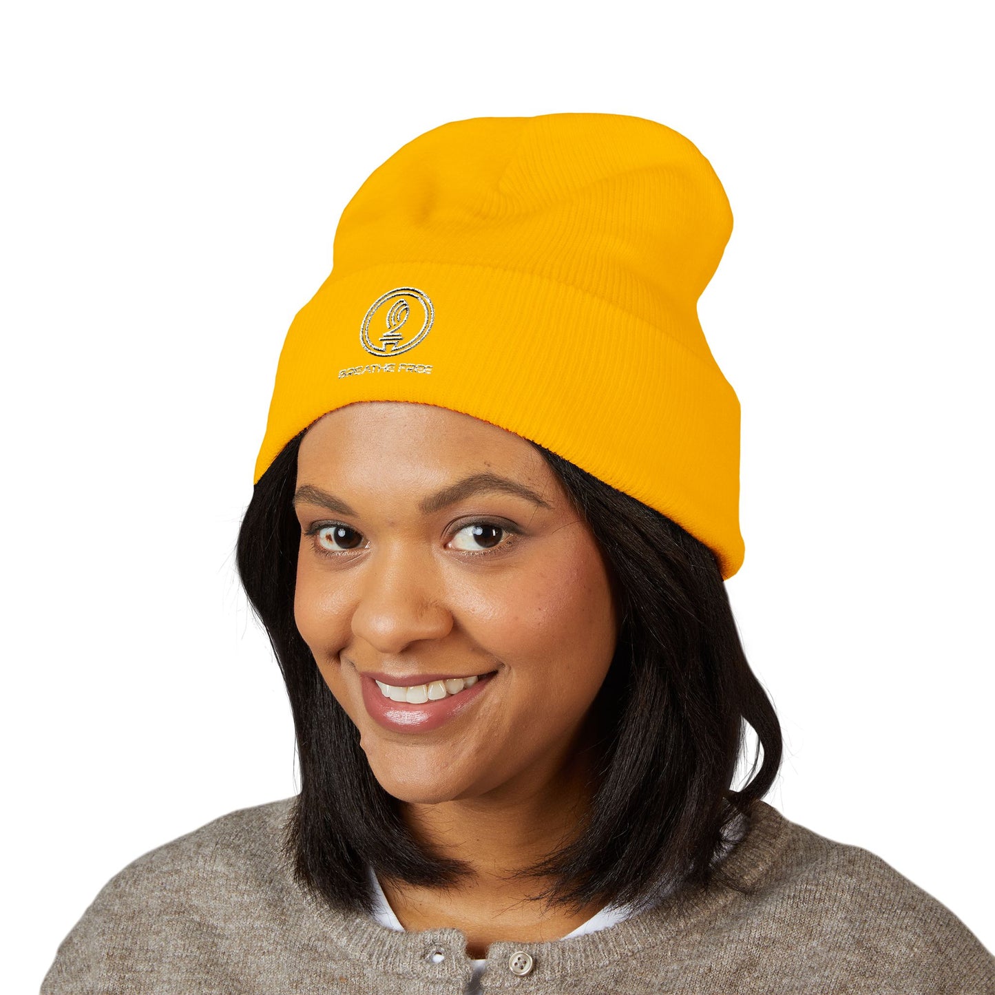 Embroidered Classic Cuffed BREATHE FREE Beanie