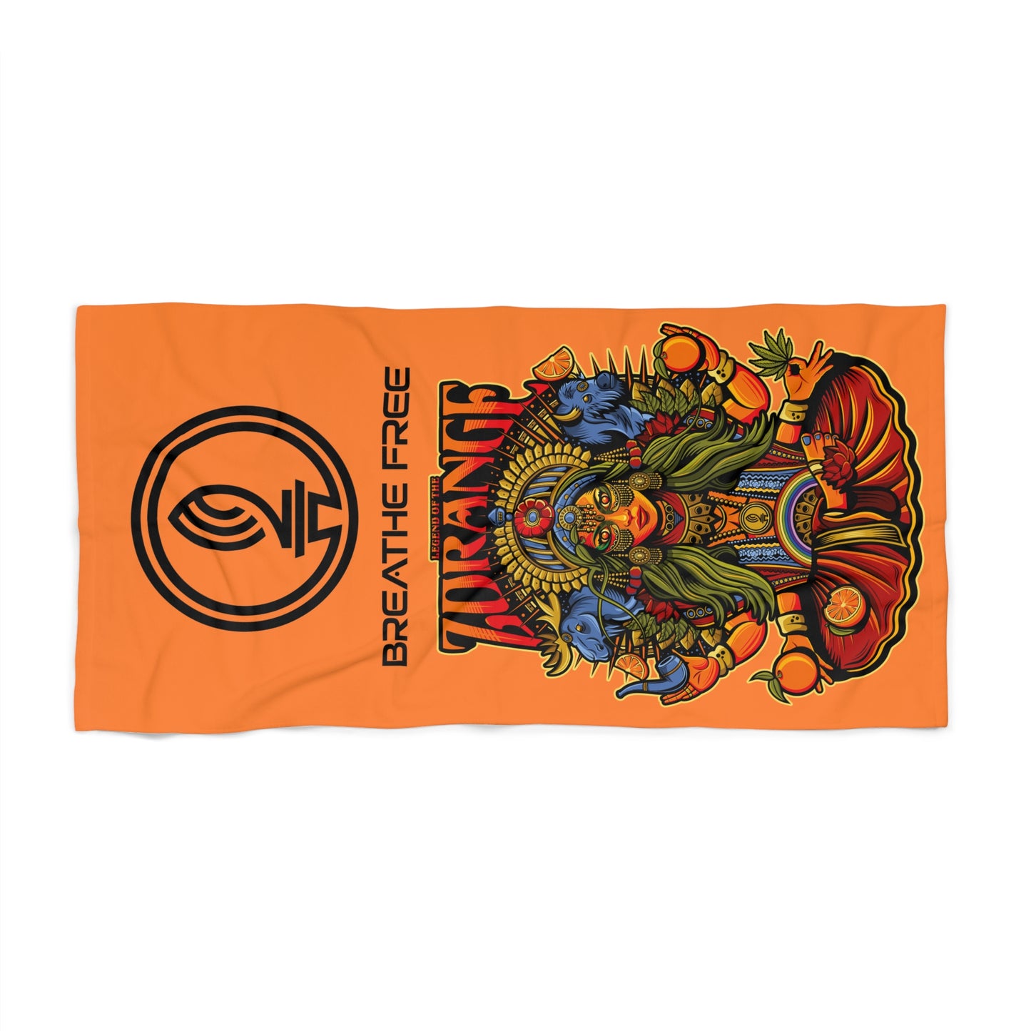Breathe Free- Legend of the Zorange- Beach Towel with Spiritual Design | Perfect for Summer Fun, Yoga Retreats, Pool Days, Gift Ideas, Beach Lovers
