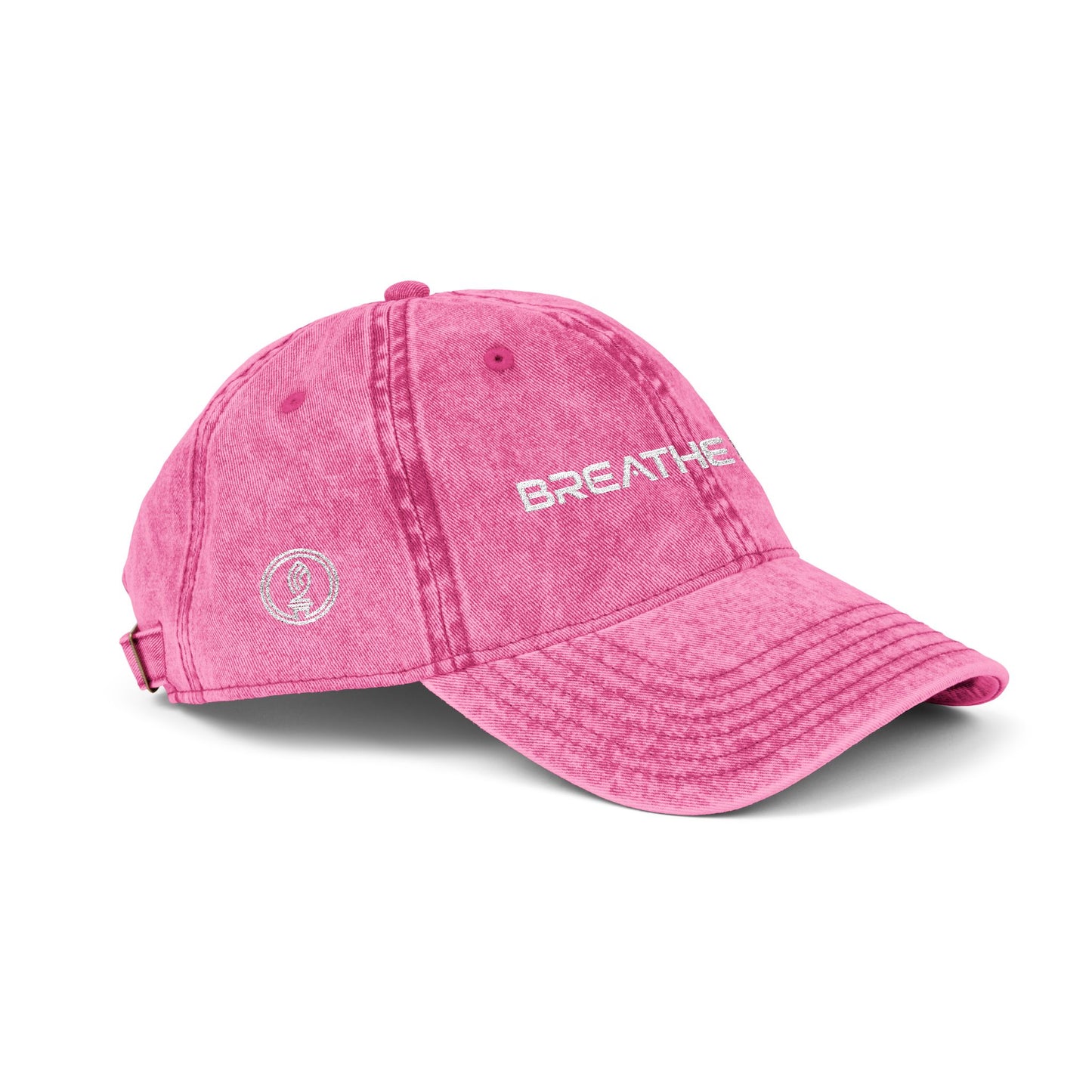 Vintage Embroidered Cap - "BREATHE FREE" Distressed Dad Hat