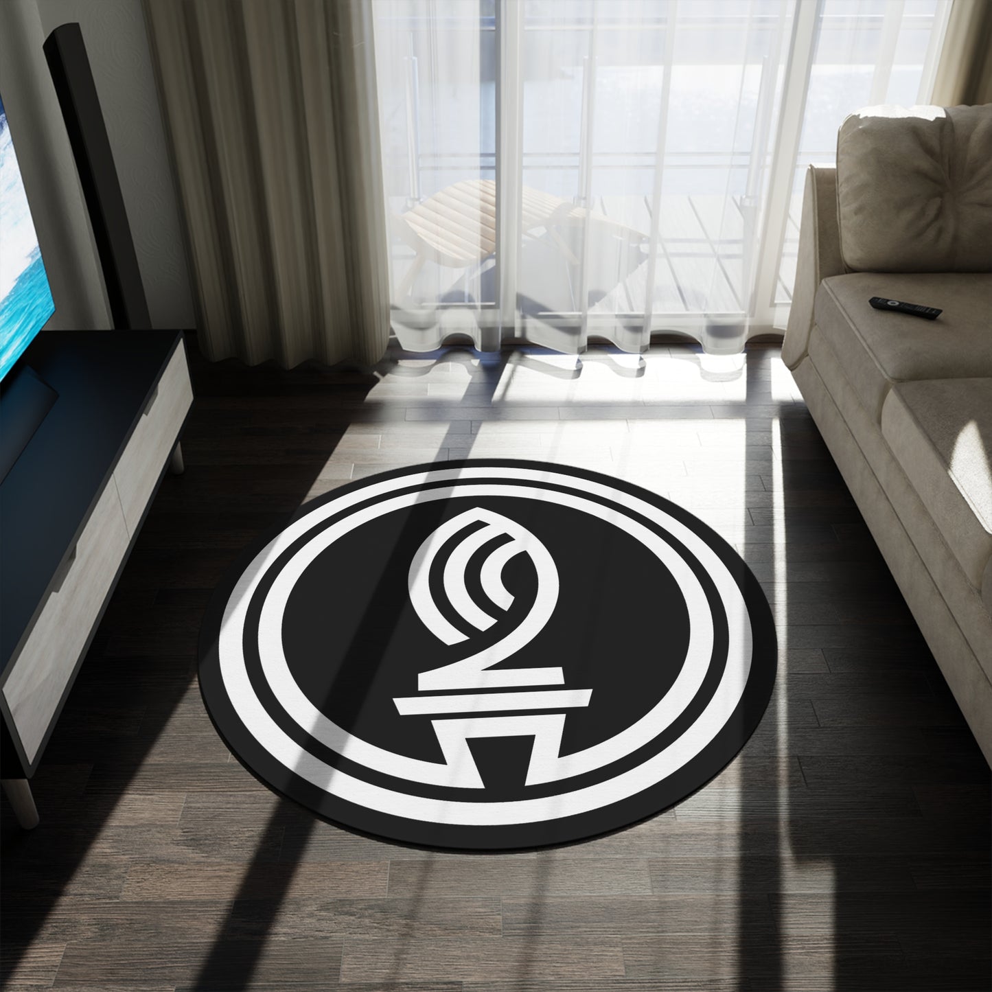 Elegant Round Rug for Home Decor, Modern Living Room Accent, Cozy Bedroom Mat, Stylish Area Rug, Gift for Housewarming