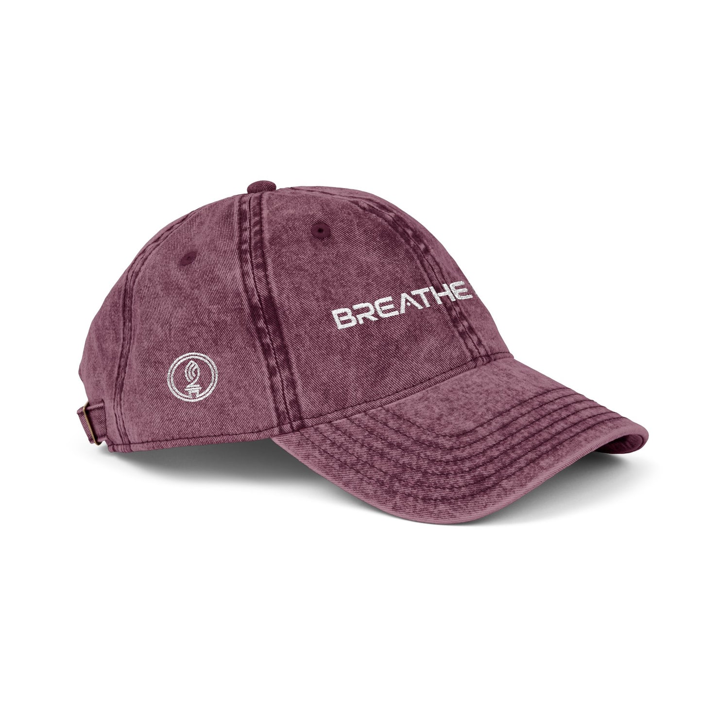Vintage Embroidered Cap - "BREATHE FREE" Distressed Dad Hat
