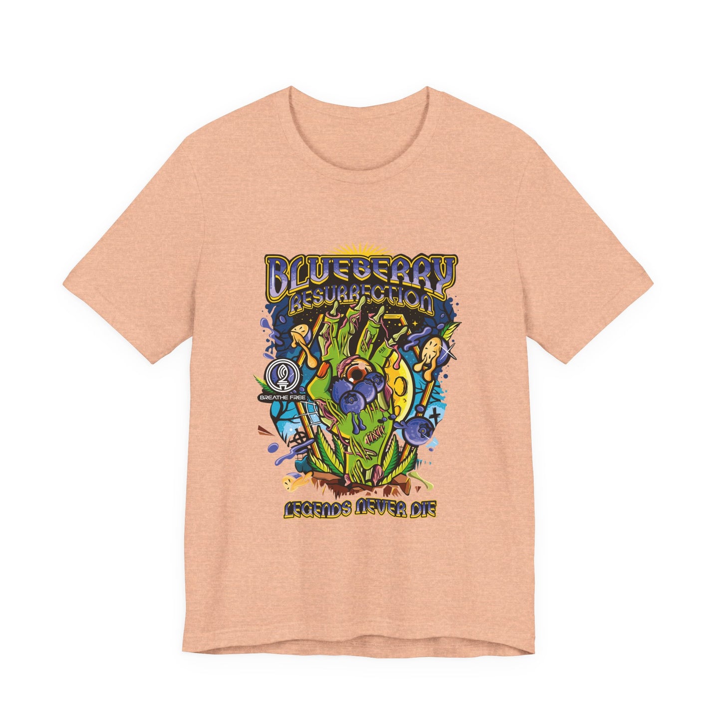 Blueberry Resurrection Short Sleeve Tee, T-Shirt, Gift for Friends, Festival Apparel, Casual Wear, Unique Graphic Design