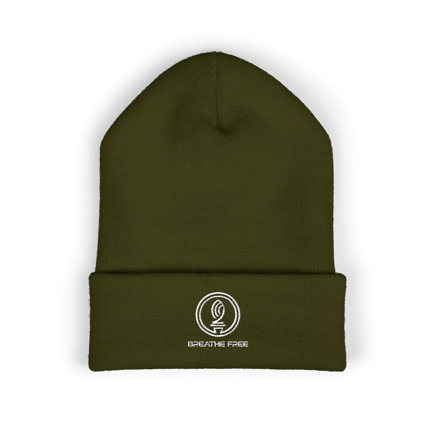 Embroidered Classic Cuffed BREATHE FREE Beanie