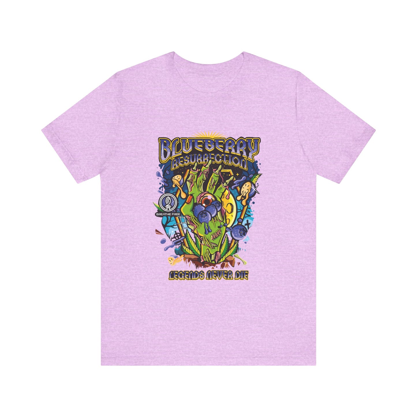 Blueberry Resurrection Short Sleeve Tee, T-Shirt, Gift for Friends, Festival Apparel, Casual Wear, Unique Graphic Design