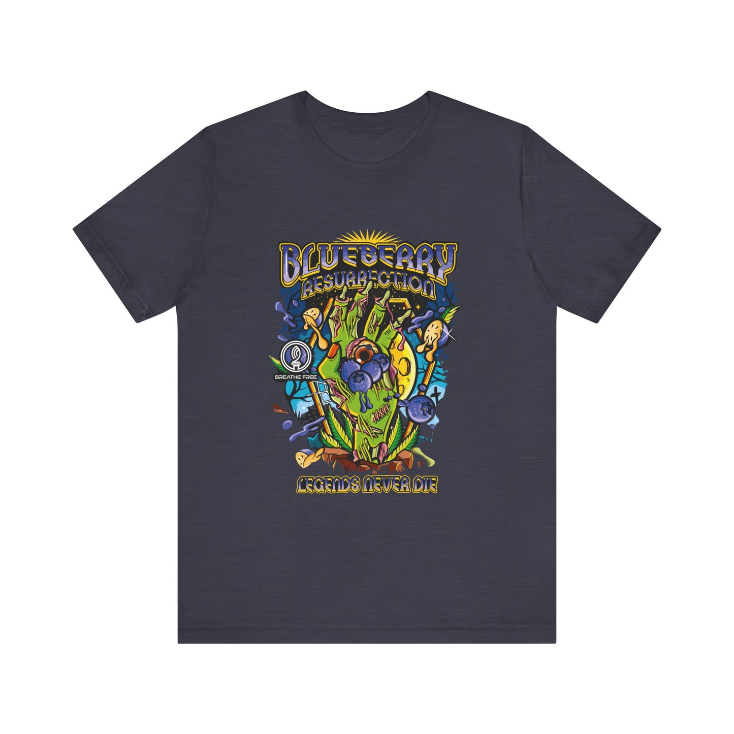 Blueberry Resurrection Short Sleeve Tee, T-Shirt, Gift for Friends, Festival Apparel, Casual Wear, Unique Graphic Design